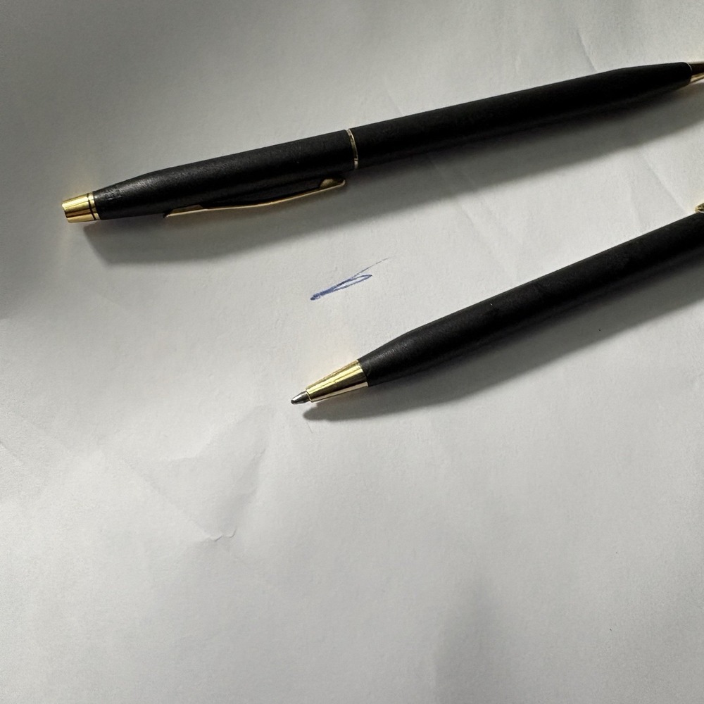 Cross ( Blue Ink)  Ball Point Pen and Mechanical Pencil Set — Black And Gold - Picture 4 of 4